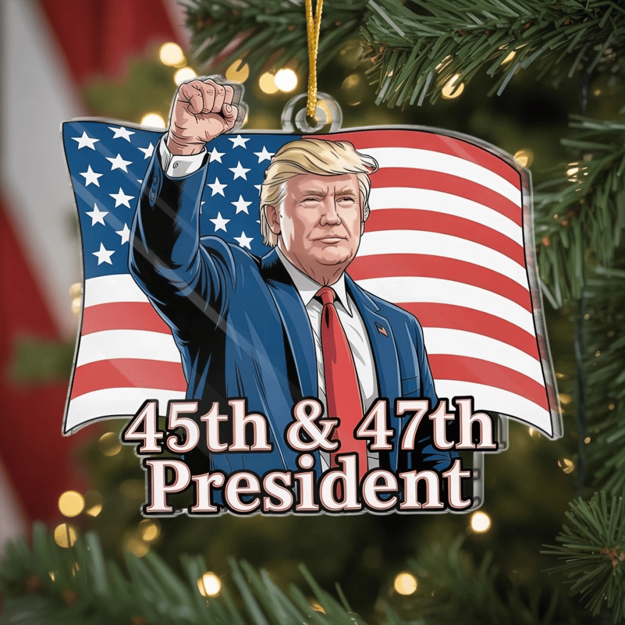 45 47 Republican State Acrylic Ornament Trump Ornament Christmas Gifts For MAGA