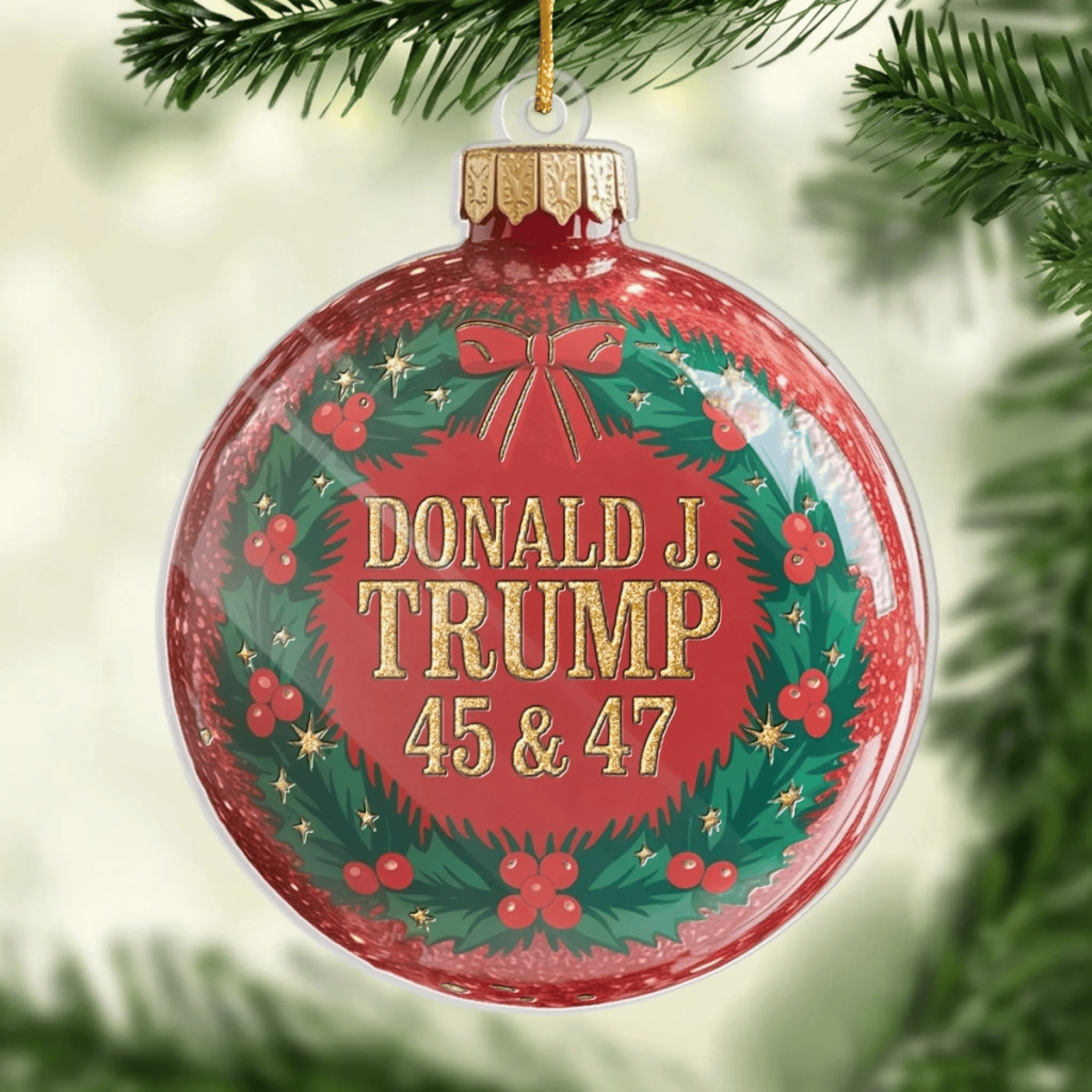 45 47 Republican State Acrylic Ornament US Patriotic Pride Christmas Gifts For Conservative Supporters