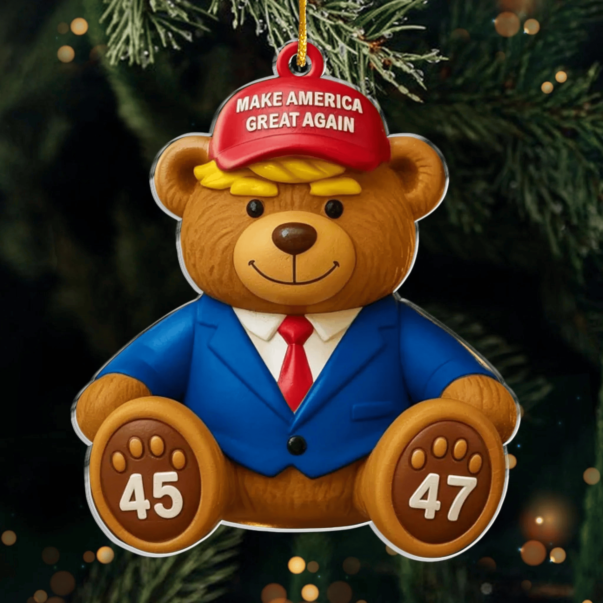 45 47 Republican State Acrylic Ornament US Patriotic Pride Christmas Gifts For Conservative Supporters