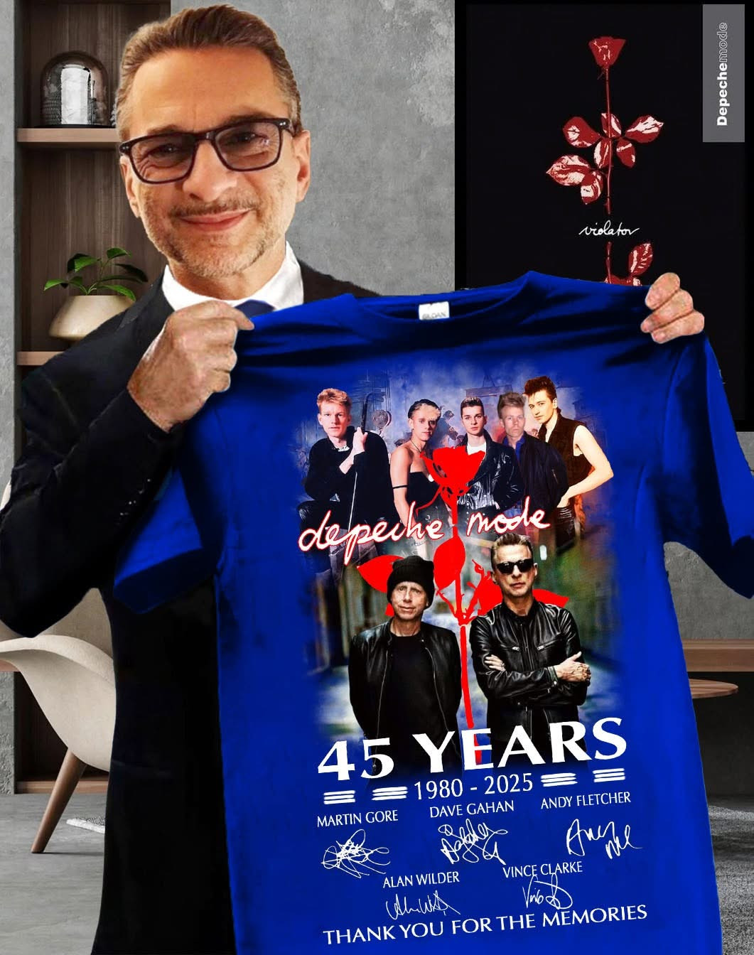 45 Years 1980-2025 Depeche Mode Thank You For The Memories Shirt Electronic Band Fans Gifts