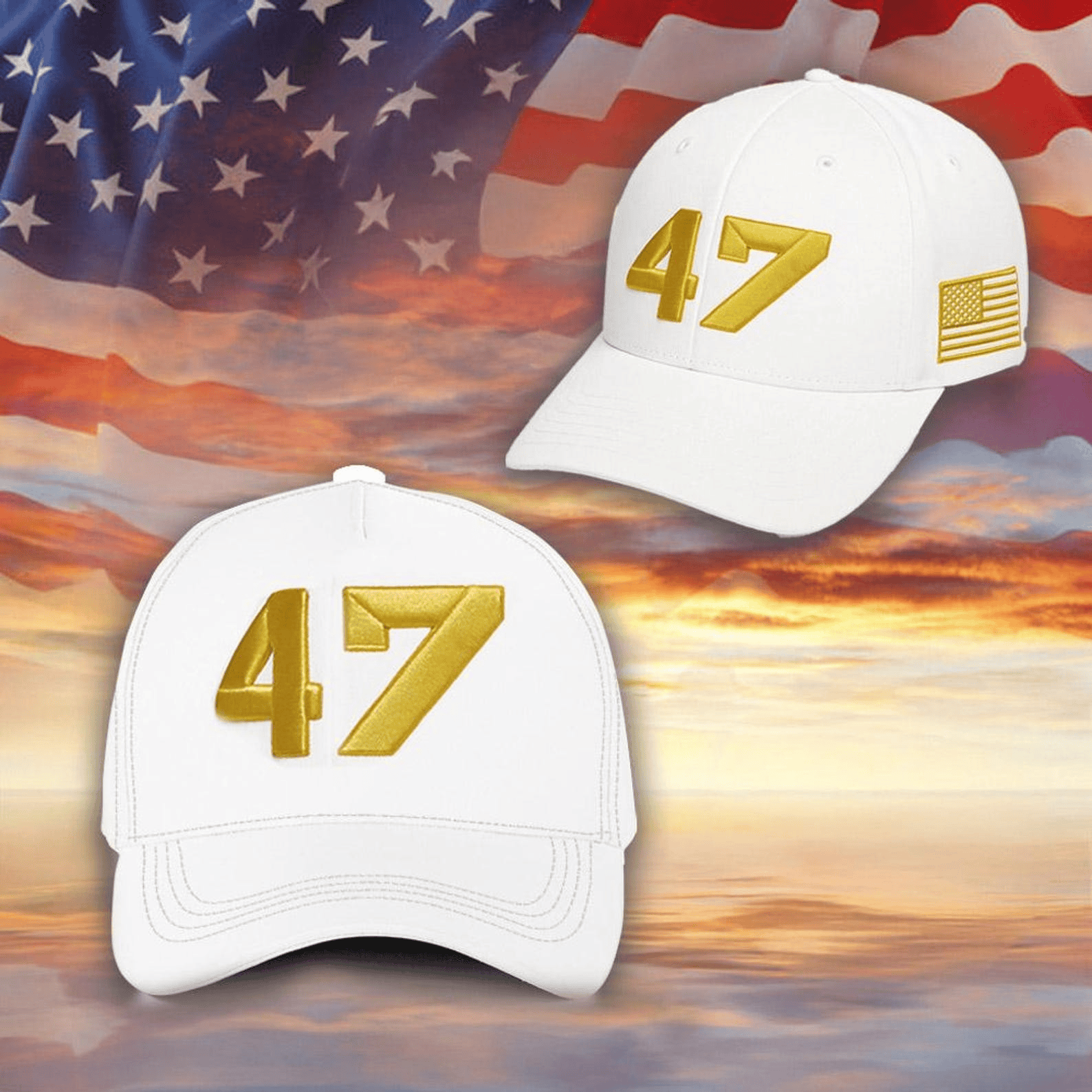 47 Charlie Kirk White Embroided Tribute Hat Trump Supporters Gift For Fans