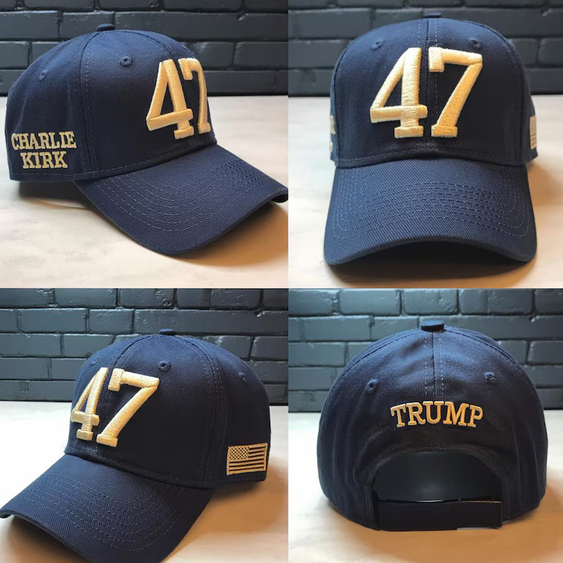 47 Hat Charlie Kirk Hat Embroidered 45 47 Trump Cap MAGA Hat Gifts For Dad
