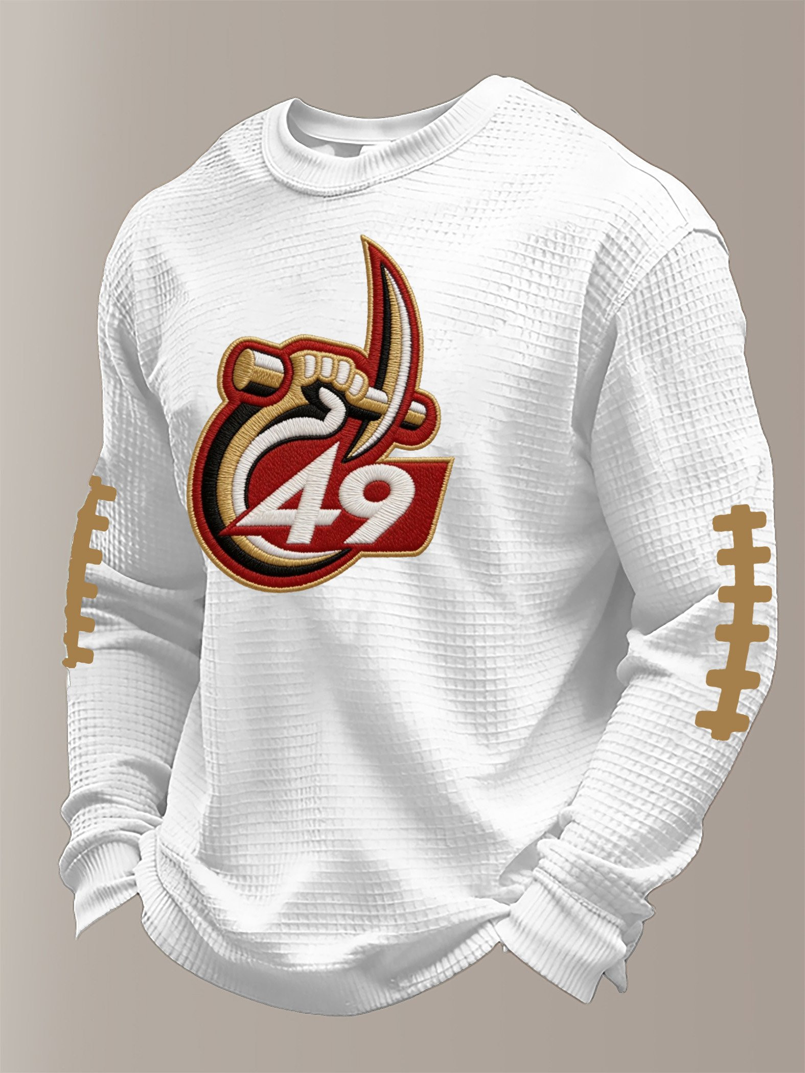 49ers Super Bowl Waffle Long Sleeve Shirt Game Day Merch Gifts For San Francisco Football Fan 49ers Super Bowl Waffle Long Sleeve Shirt Game Day Merch Gifts For San Francisco Football Fan