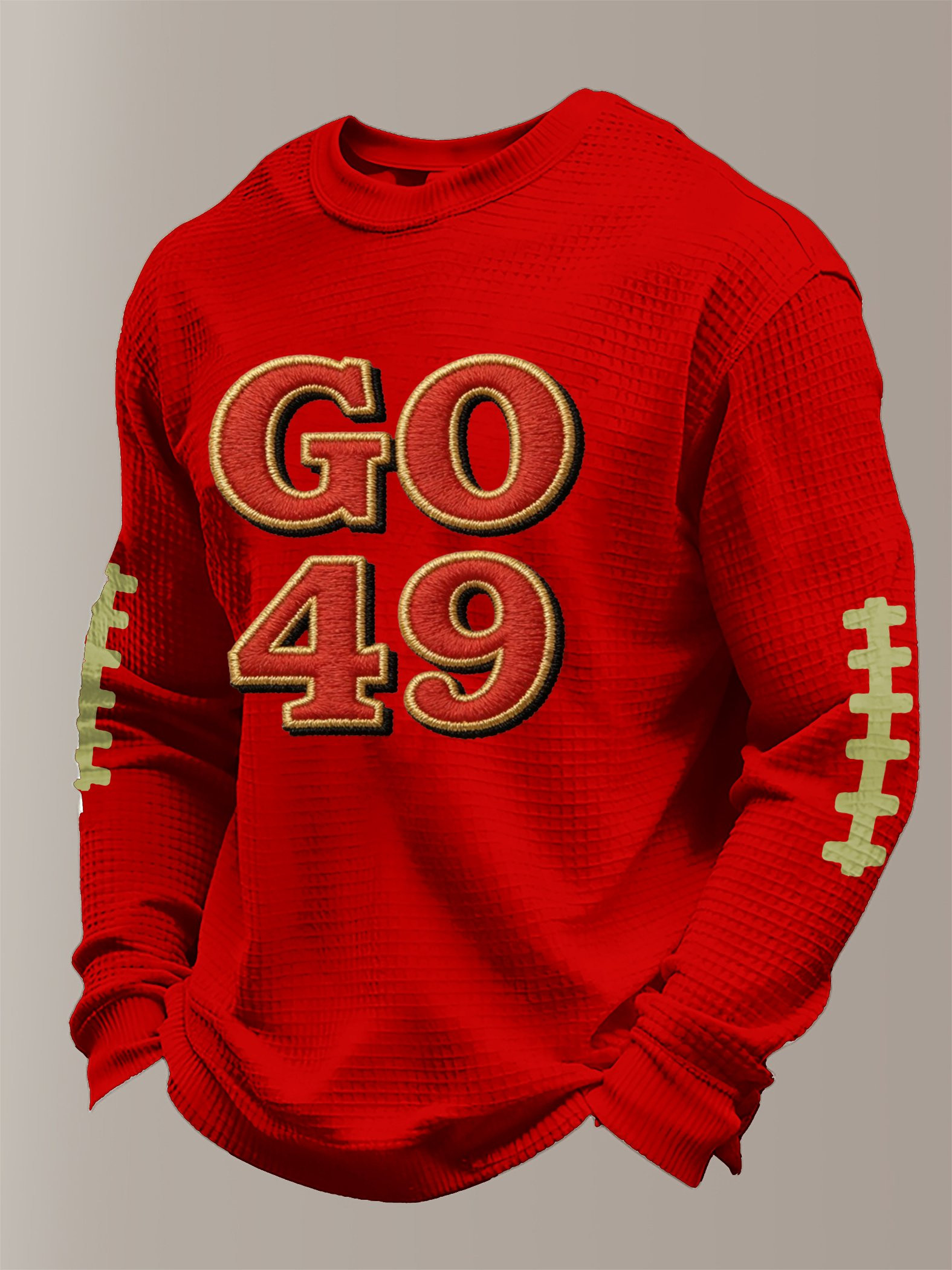 49ers Super Bowl Waffle Long Sleeve T-Shirt Go 49 San Francisco Football Shirt Game Day Merch