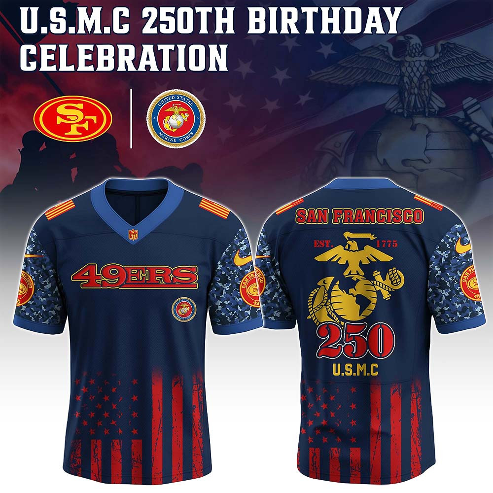 49ers US USMC 250th Birthday Jersey Gifts For Baseball Fans