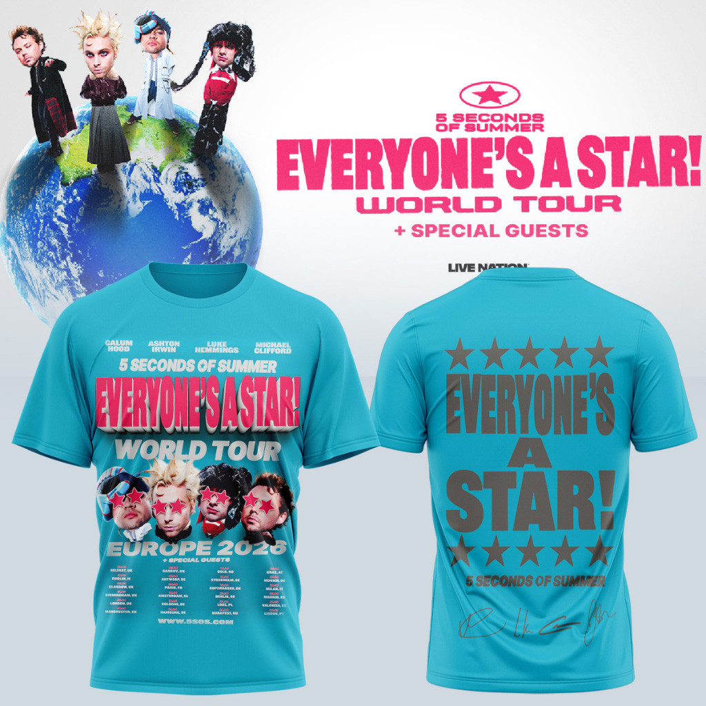 5 Seconds Of Summer Everyone's A Star World Tour Shirt 5 Seconds Of Summer Merch Fans Gifts 5 Seconds Of Summer Everyone's A Star World Tour Shirt 5 Seconds Of Summer Merch Fans Gifts