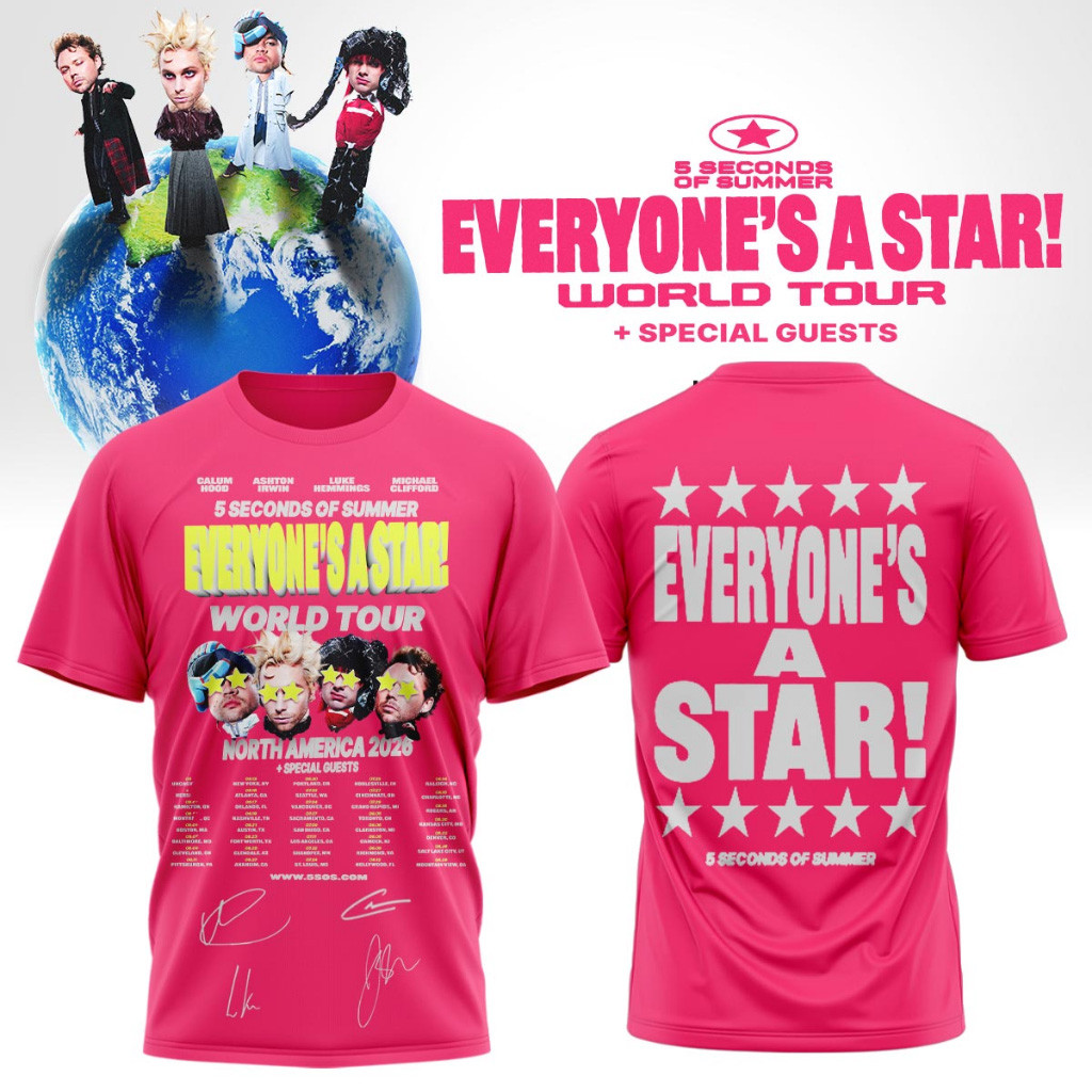 5 Seconds Of Summer Everyone's A Star World Tour Shirt Fan Apparel Gifts For Brother