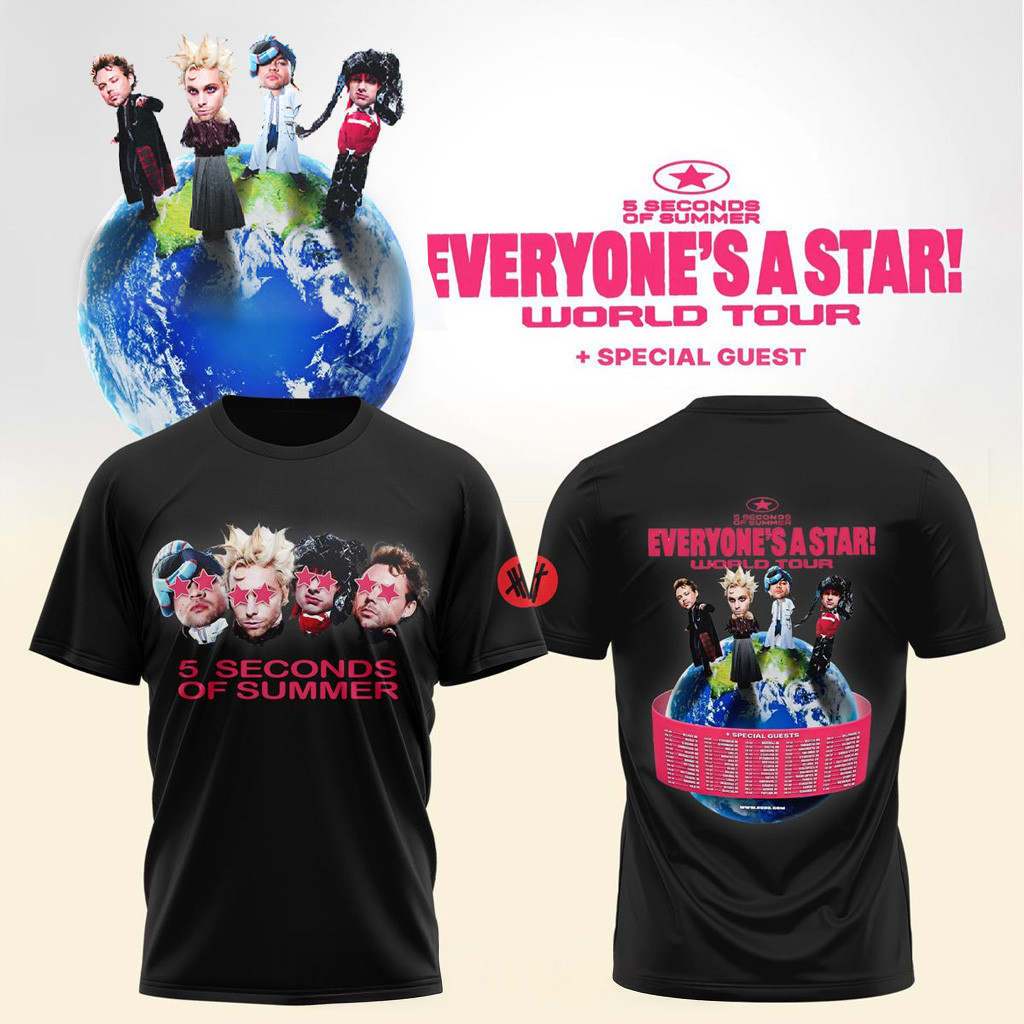 5 Seconds Of Summer Everyone's A Star World Tour Shirt Fan Apparel Gifts For Son 5 Seconds Of Summer Everyone's A Star World Tour Shirt Fan Apparel Gifts For Son