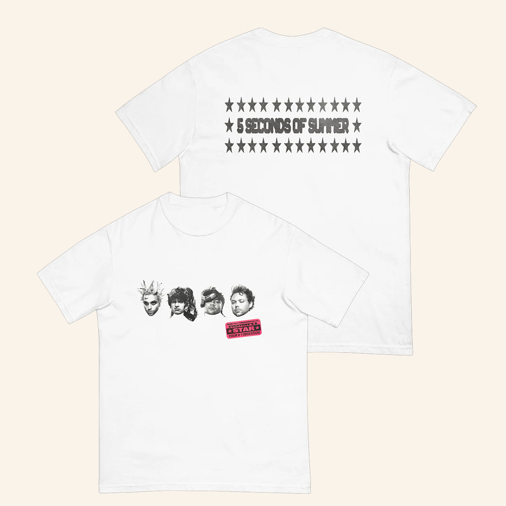 5 Seconds Of Summer Merch Everyone's A Star Australian Bobble Head T-Shirt Gifts For Pop Fans