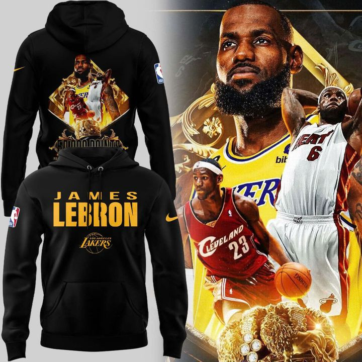 50 000 Points Lebron James Los Angeles Lakers Hoodie Gifts For Basketball Fan