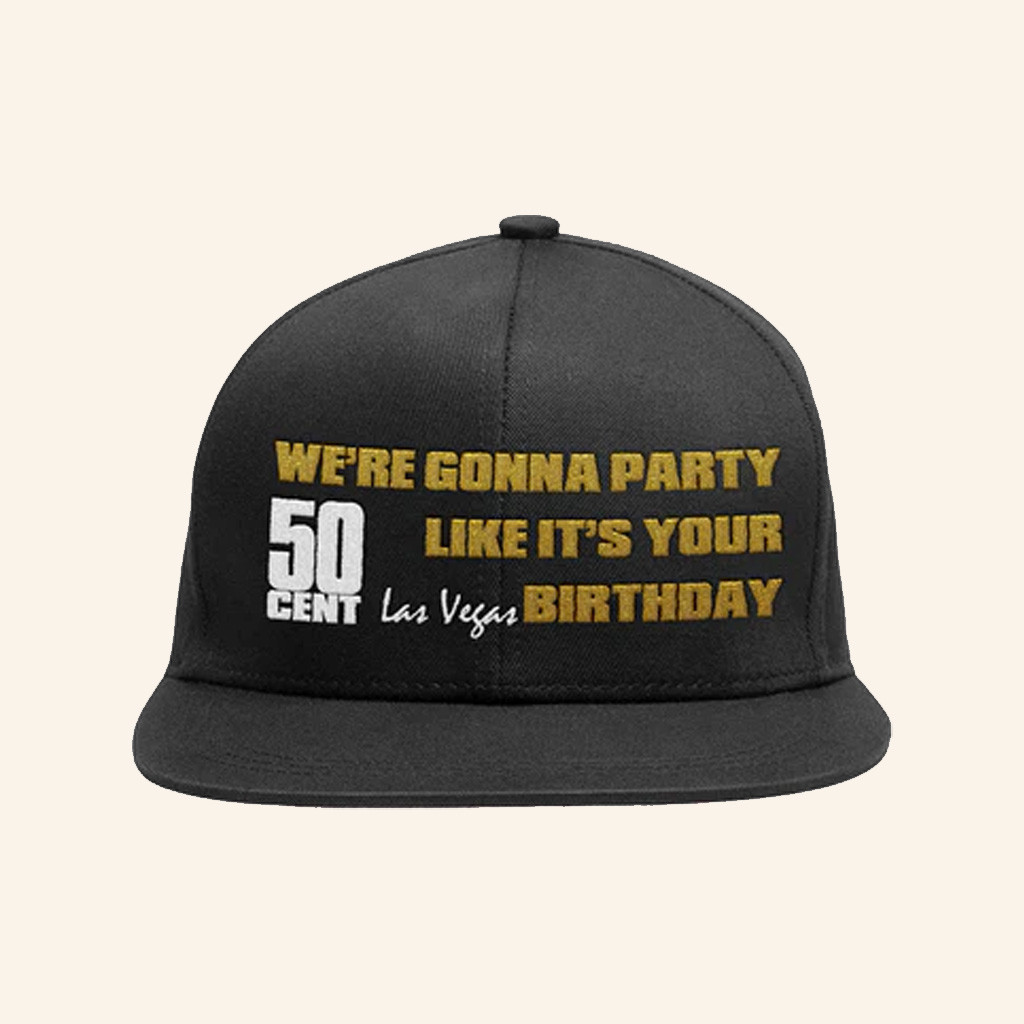 50 Cent Merch We're Gonna Party Like It's Your Birthday Snapback Hat Embroidered Gifts For Fans 50 Cent Merch We're Gonna Party Like It's Your Birthday Snapback Hat Embroidered Gifts For Fans