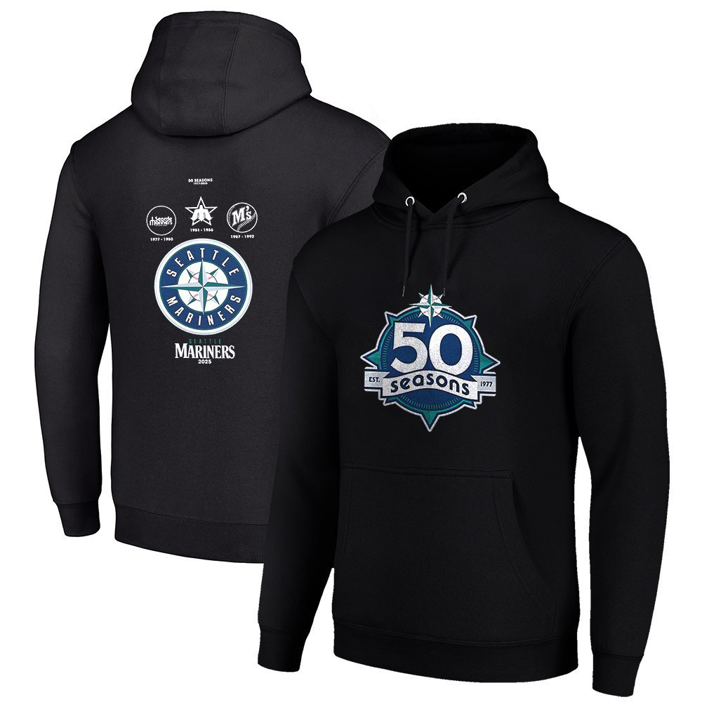 50 Seasons Merch Seattle Mariners Hoodie Game Day Clothing Baseball Gear