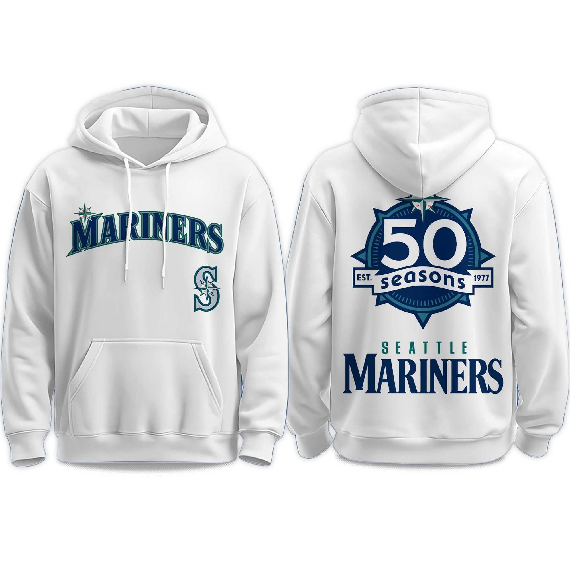 50 Seasons Merch Seattle Mariners Hoodie Game Day Clothing Seattle Mariners Gear