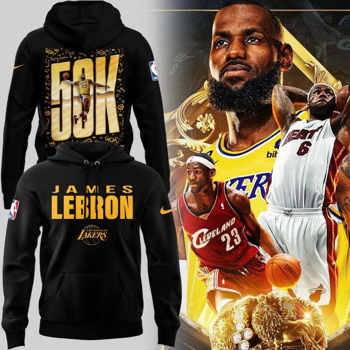 50K Lebron James Los Angeles Lakers Hoodie Best Gifts For Basketball Lovers