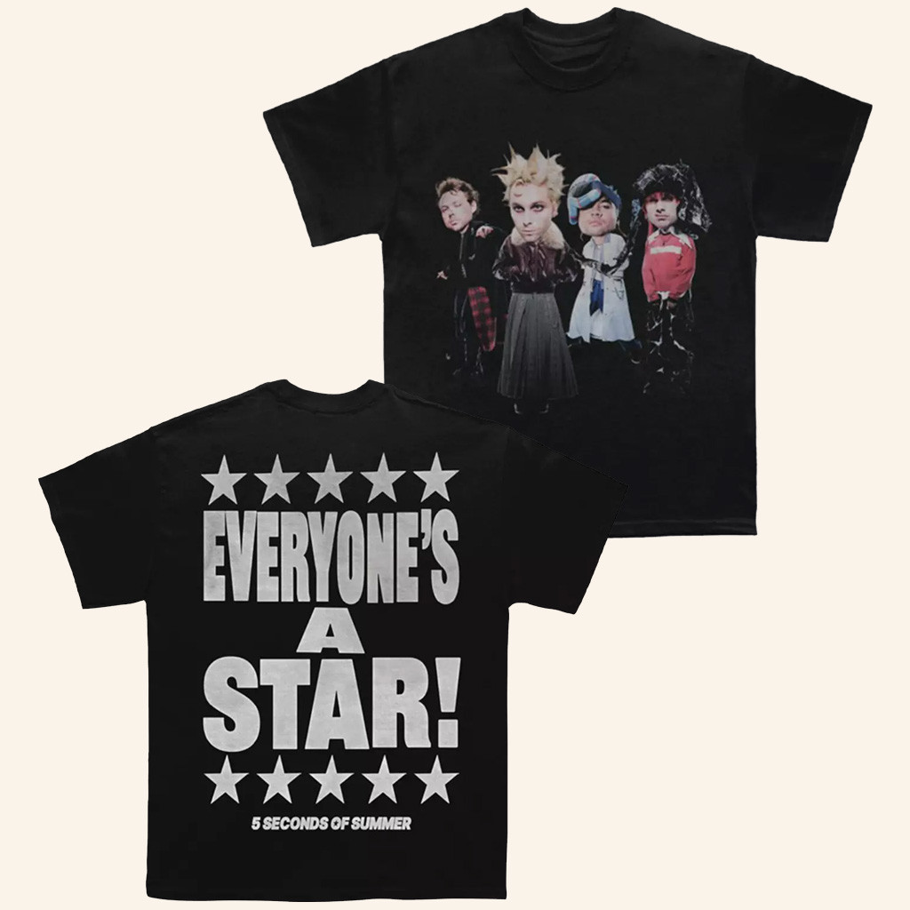 5SOS Merch 5 Seconds Of Summer Band Photo T-Shirt Gifts For Music Lovers