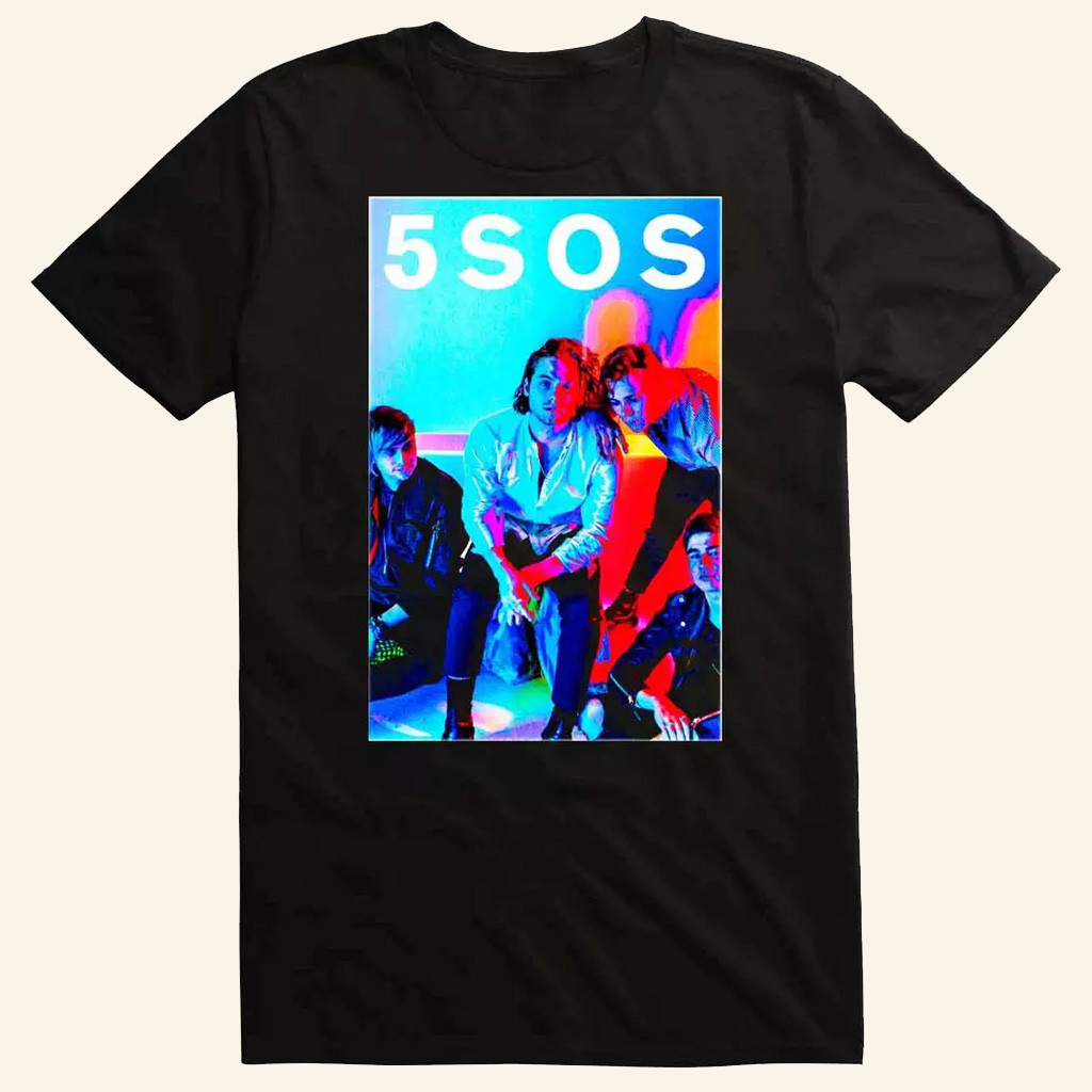 5SOS Merch 5 Seconds Of Summer Band Photo T-Shirt Gifts For Music Lovers