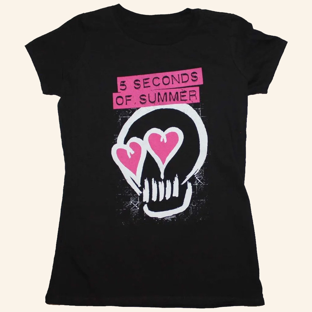 5SOS Merch 5 Seconds Of Summer Pink Heartskull T-Shirt Gifts For Music Lovers 5SOS Merch 5 Seconds Of Summer Pink Heartskull T-Shirt Gifts For Music Lovers