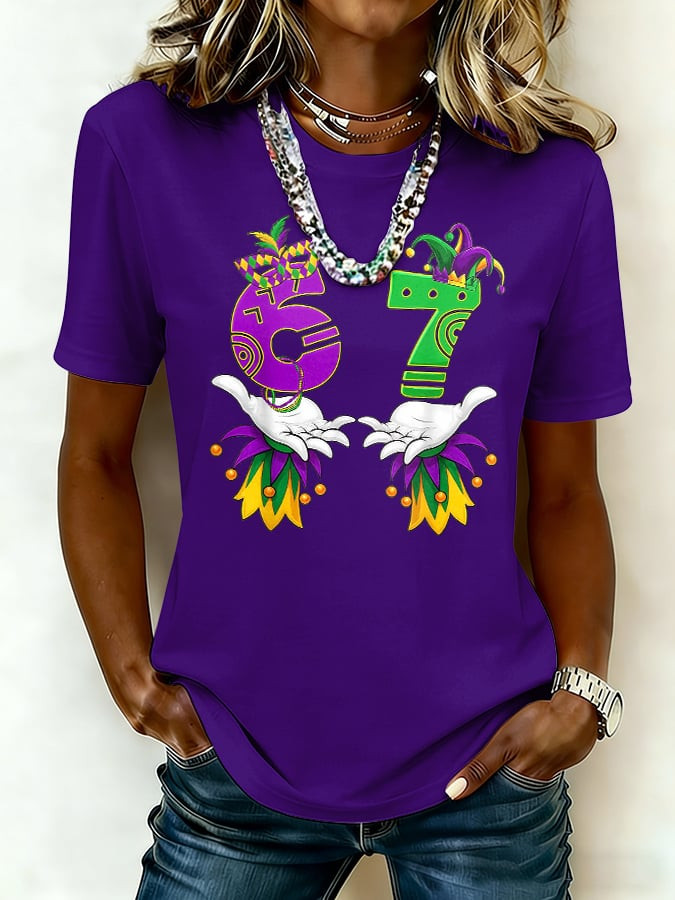 6 7 Mardi Gras T-Shirt Women's Holiday Clothing Gifts Ideas For Sisters