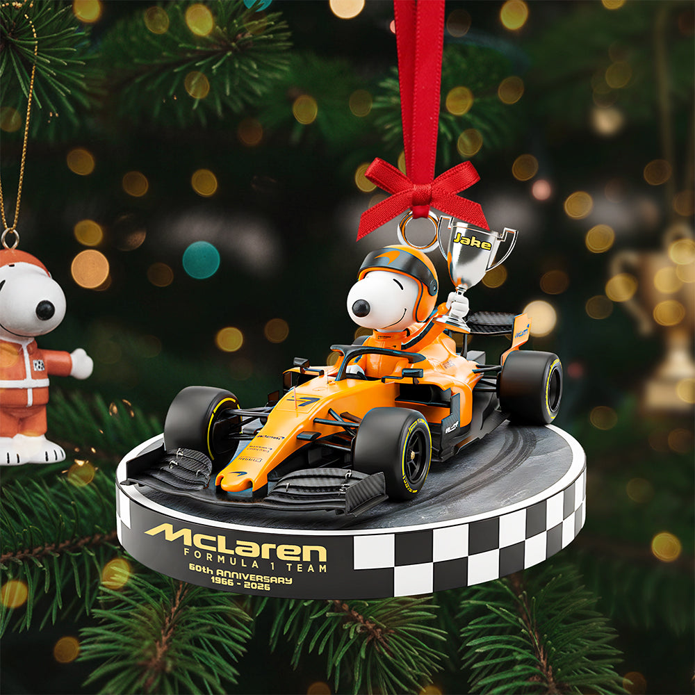 60th Anniversary Personalized Gifts For Racing Car Lovers Christmas Ornament - Fun Holiday Ornament Gift