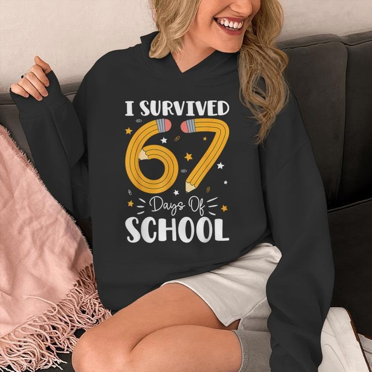 67 Days Of School Hoodie Cute Pencil Graphic Merch Humor Student Gifts For Girls