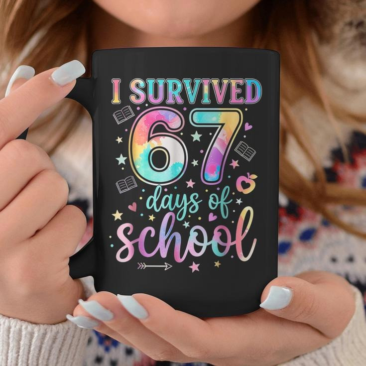 67 Days of School Survivor Mug Colorful 67 Meme Cute School Gifts For Teens