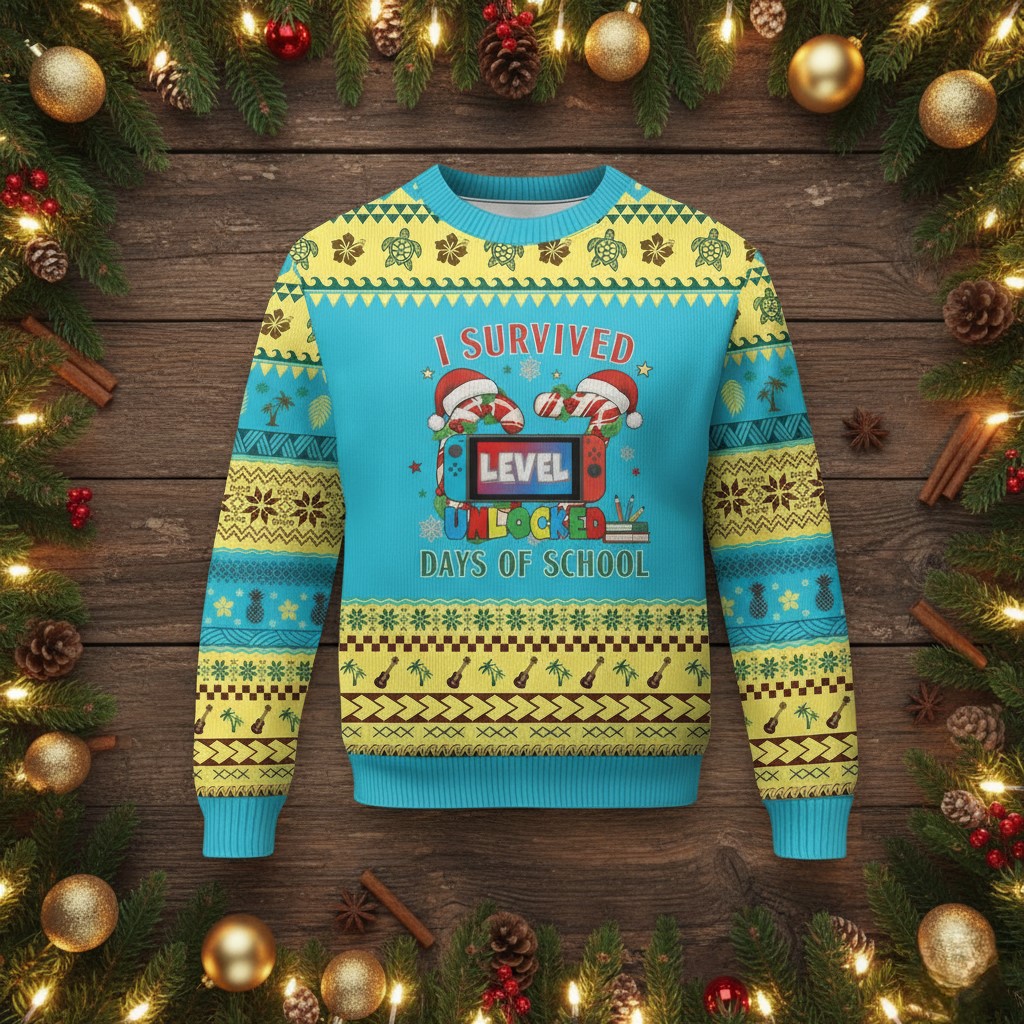67 Days Of School Ugly Christmas Jumper 67 Candy Cane Unlocked Clothes Gifts For Gamer