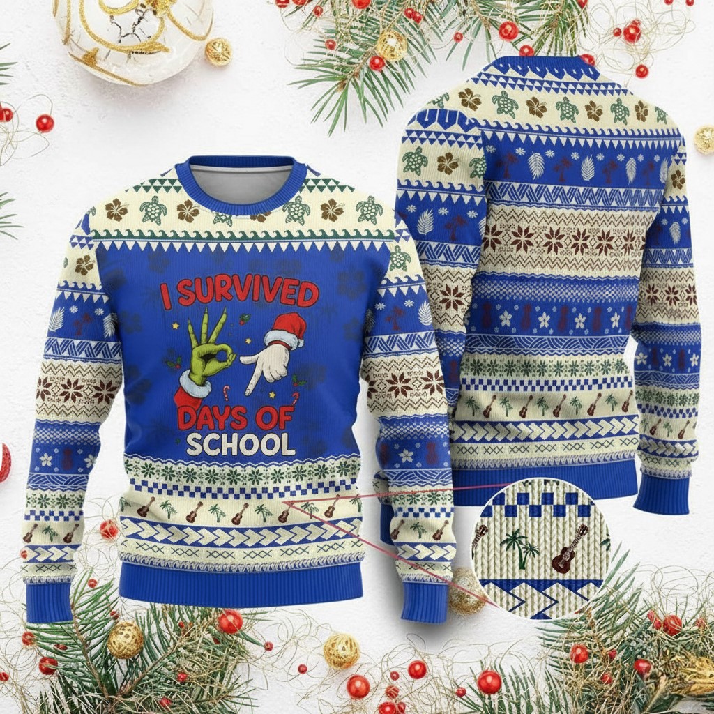 67 Days Of School Ugly Christmas Jumper Cute Grinch Hand Clothes Xmas Present For Teens