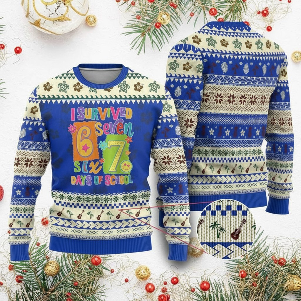 67 Days Of School Ugly Christmas Jumper Six Seven Cozy Apparel Xmas Gifts For Teens
