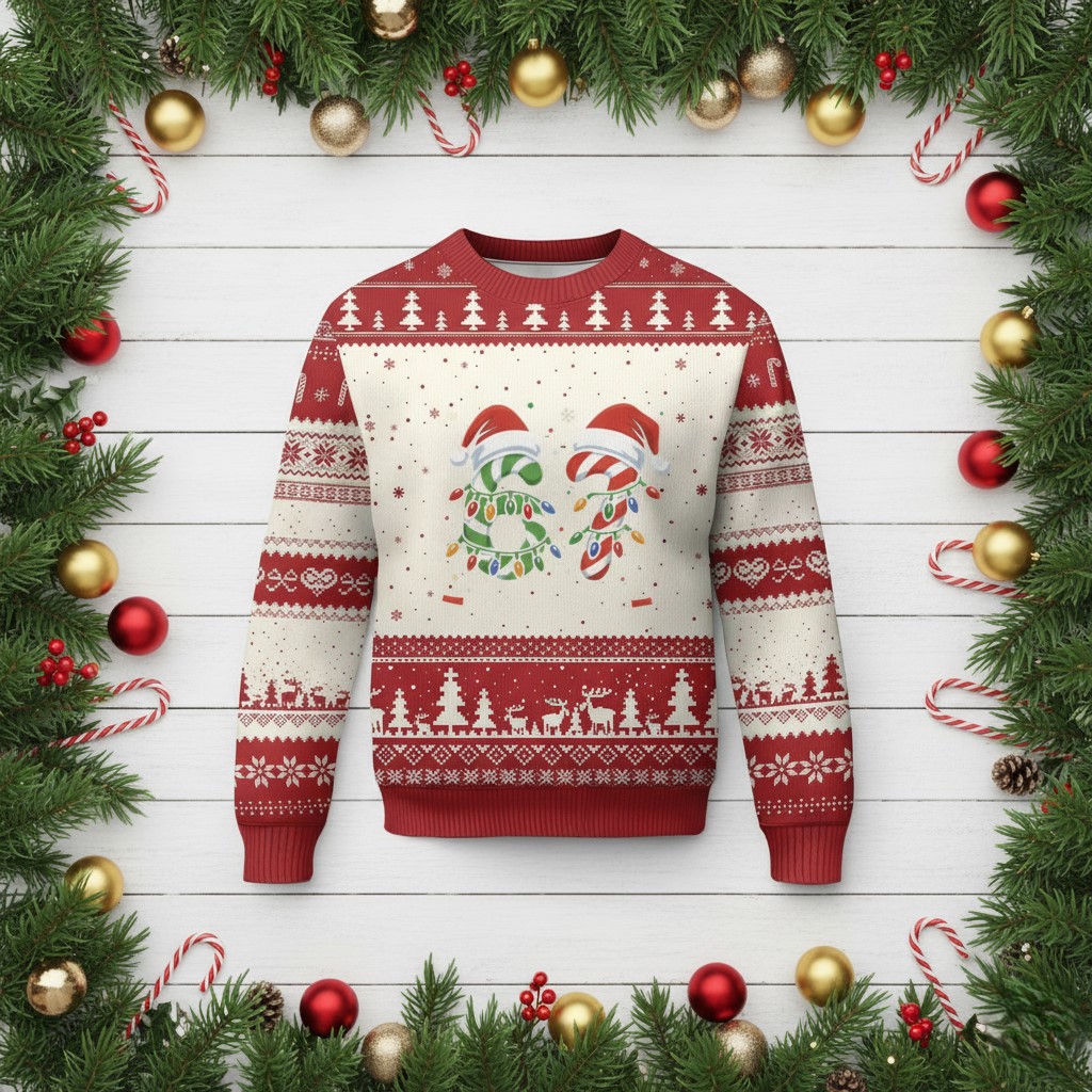 67 Days Of School Ugly Christmas Sweater 6 7 With String Lights Cute Apparel Xmas Presents
