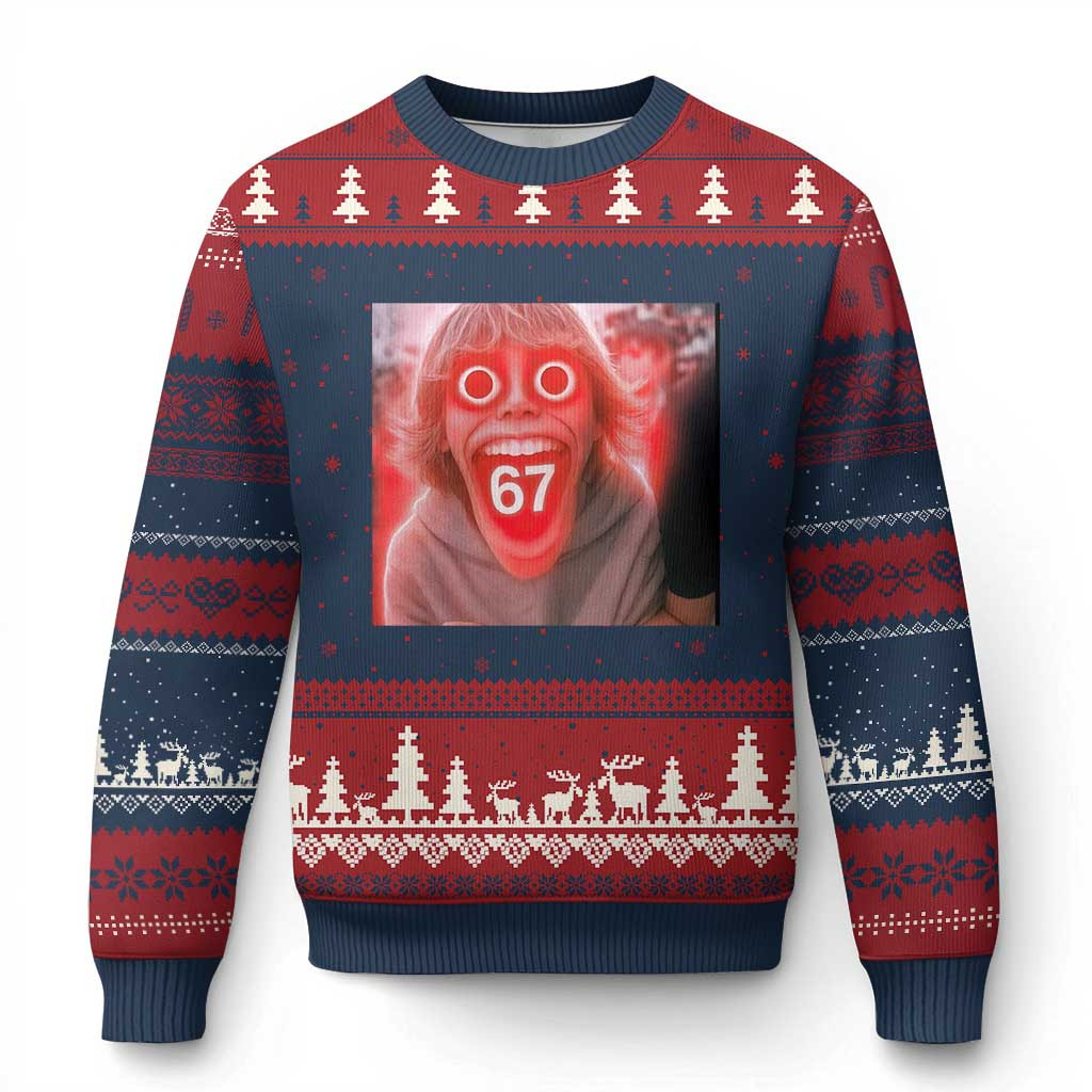 67 Screaming Boy Ugly Christmas Sweater Viral Meme Devil Edit Sweater Funny Xmas Gifts