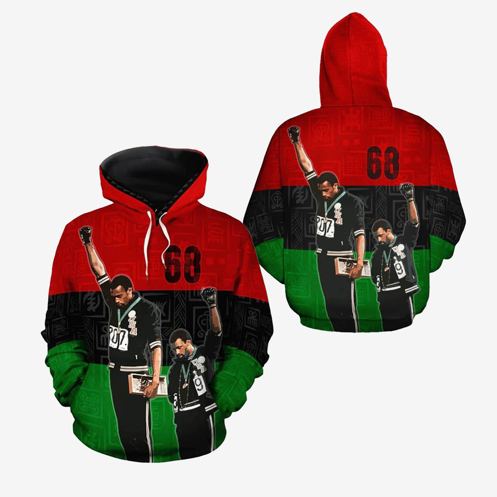 68 Olympics Black History Hoodie Black History Month Apparel USA Melanin Pride Gift