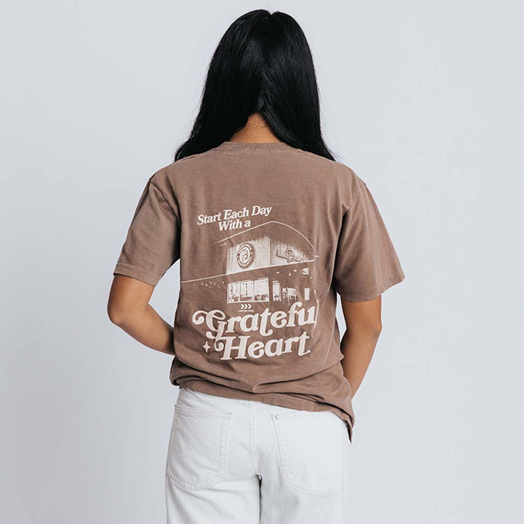 7 Brew Merch Cultivate Kindness Shirt Start Each Day With A Grateful Heart T-Shirt Brown