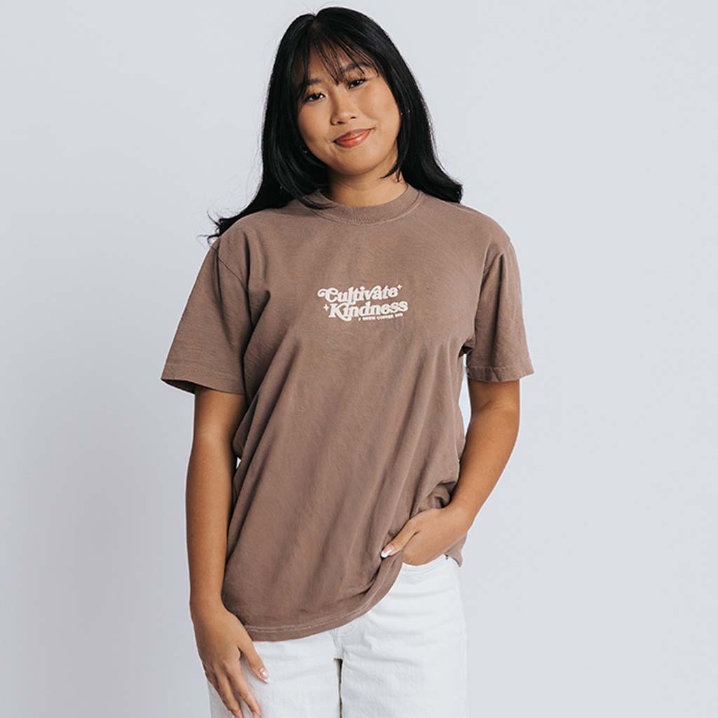 7 Brew Merch Cultivate Kindness Shirt Start Each Day With A Grateful Heart T-Shirt Brown
