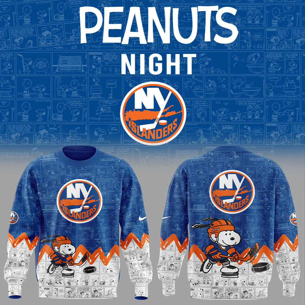 75Th Anniversary Of Peanuts X New York Islanders Sweatshirt Hockey Lovers Gifts