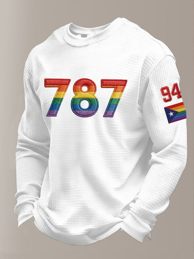 787 Puerto Rico Rainbow Flag Long Sleeve Shirt Bad Bunny Clothing Gift Ideas For Him