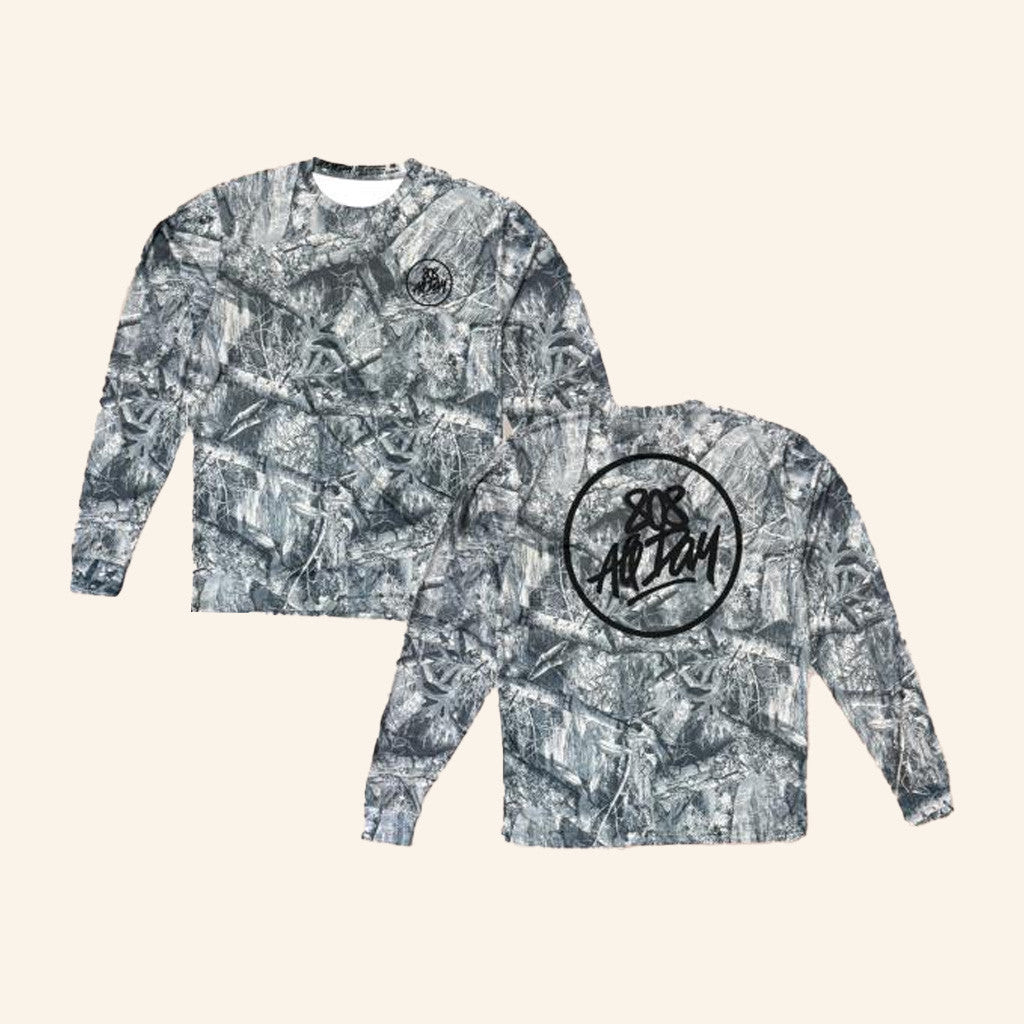 808 All Day Merch 808 All Day White Real Tree Camo Long Sleeve Shirt Gifts For Him 808 All Day Merch 808 All Day White Real Tree Camo Long Sleeve Shirt Gifts For Him