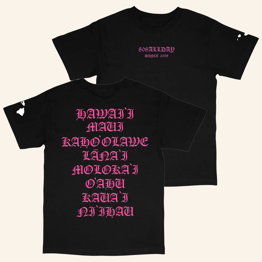 808 All Day Merch 808Allday Black Pink Roll Call Puff Print T-Shirt Mom Gifts 808 All Day Merch 808Allday Black Pink Roll Call Puff Print T-Shirt Mom Gifts