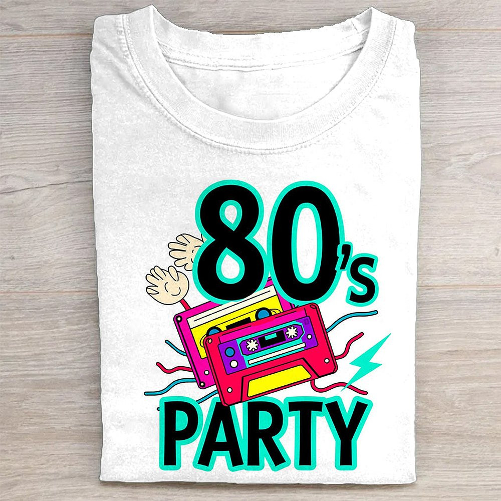 80's Party Retro Cassette T-Shirt Vintage Music Tee For Men And Women