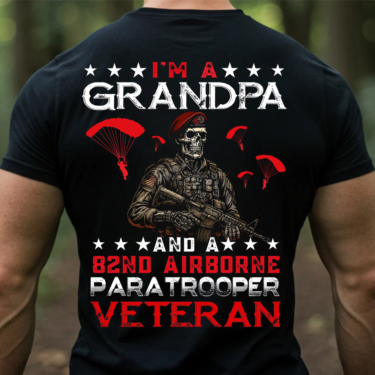 82nd Airborne Veteran Grandpa T-Shirt Paratrooper Military Pride Shirt Gift for Veterans Day