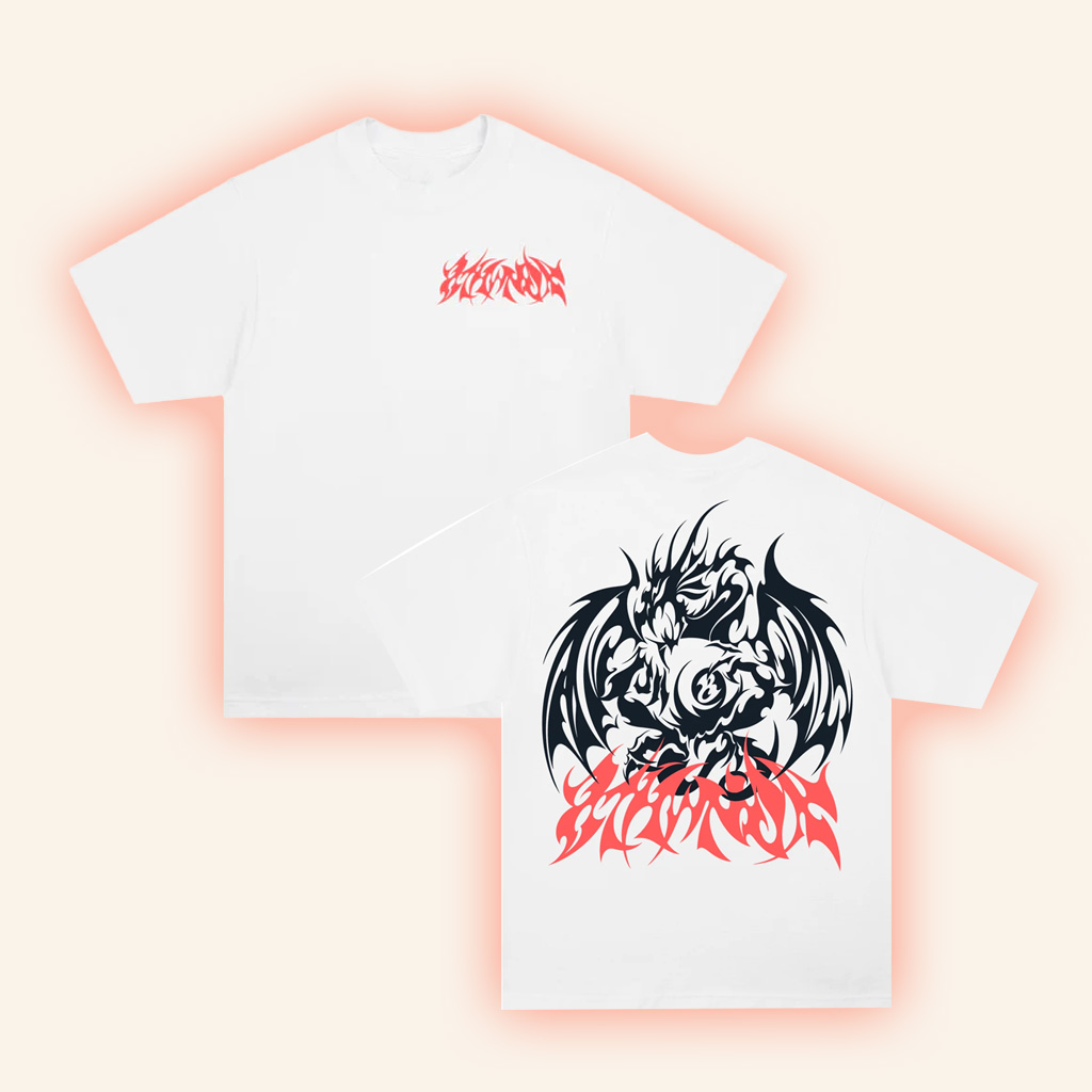 8THWNDR Merch Dragon T-Shirt White Birthday Presents For Boyfriend 8THWNDR Merch Dragon T-Shirt White Birthday Presents For Boyfriend