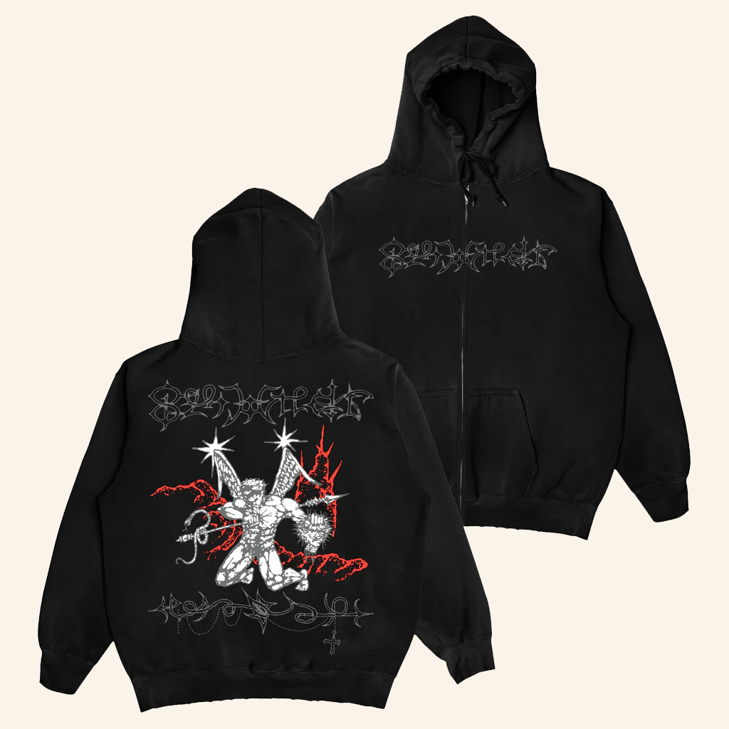 8THWNDR Merch Sacrifice Zip Up Hoodie Black Christmas Gift Ideas For Boyfriend
