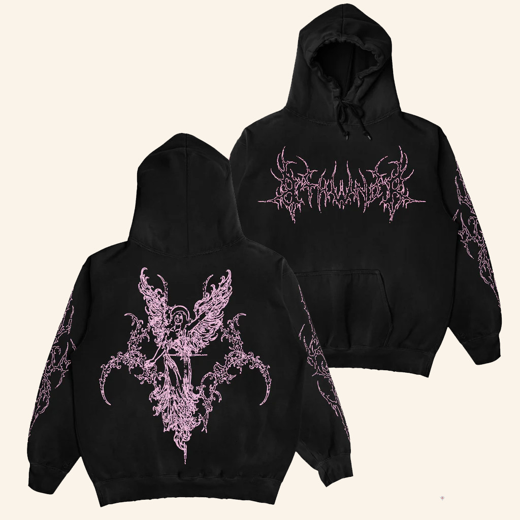 8THWNDR Merch Sigil Angel Black Hoodie Best Birthday Gifts For Friends