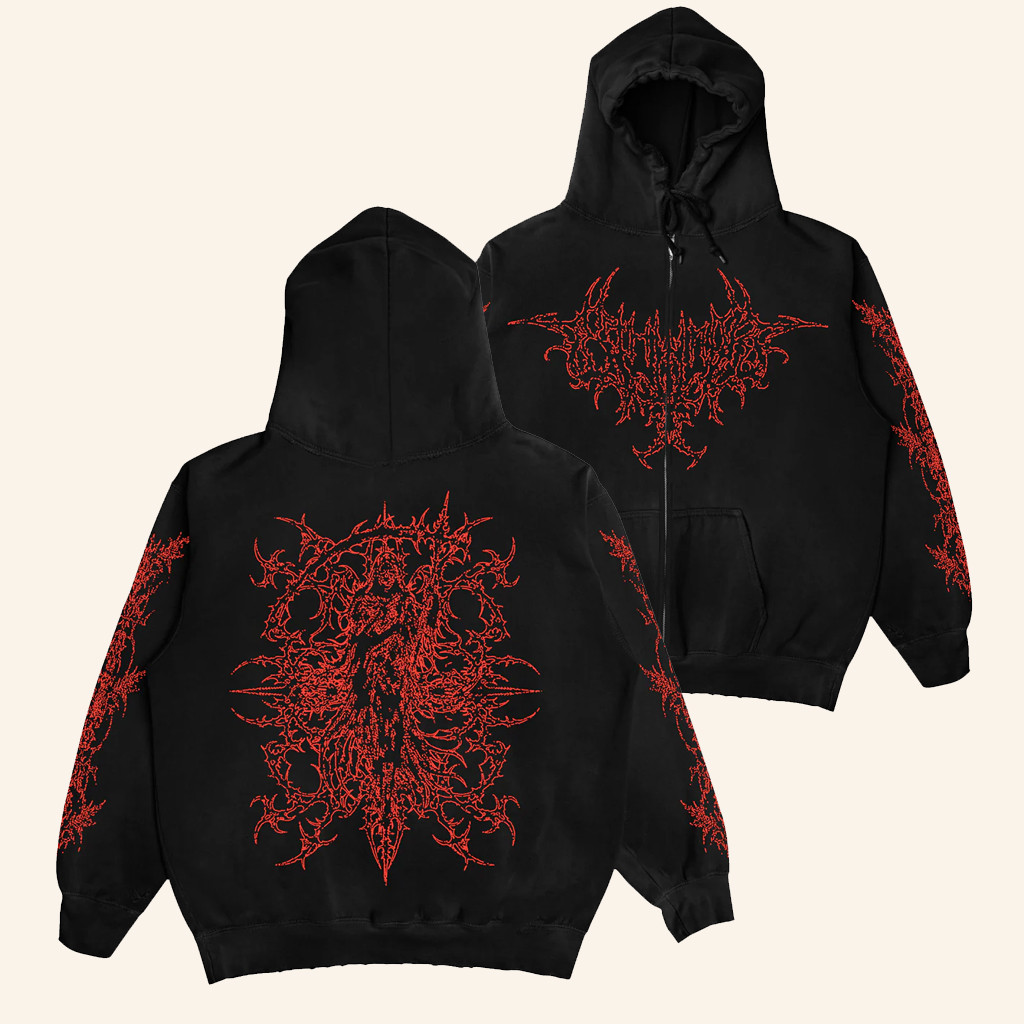 8THWNDR Merch Sigil Reaper Zip Up Hoodie Christmas Gift Ideas For Husband