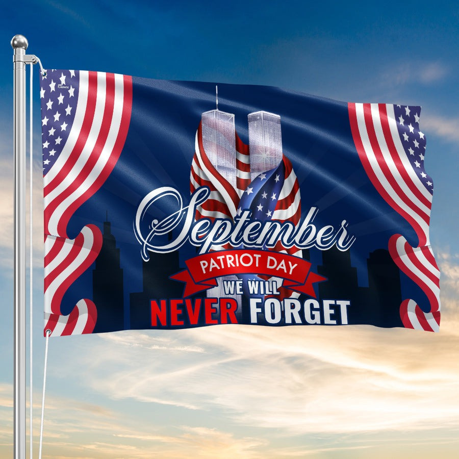 9-11 Memorial Patriot Day Flag We Will Never Forget Flag Patriotic Decor