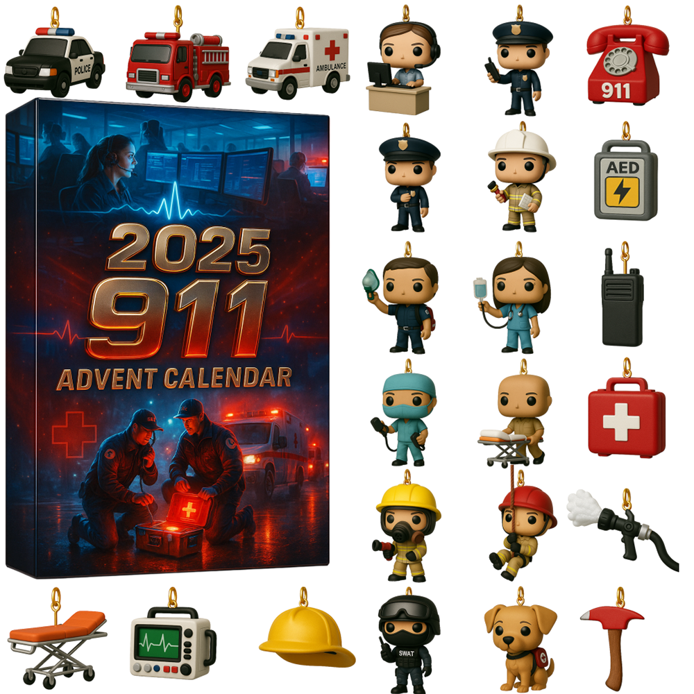 911 Emergency Hotline Advent Calendar Christmas Countdown Calendar Gifts for 911 Dispatcher