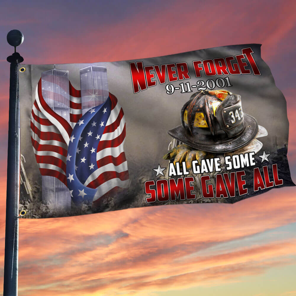 911 Flag Never Forget 343 Firefighter Memorial Patriot Day American Flag