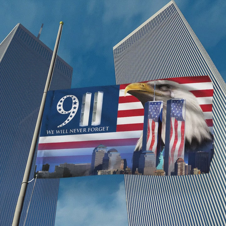 911 Grommet Flag We Will Never Forget 911 Patriot Day(1)