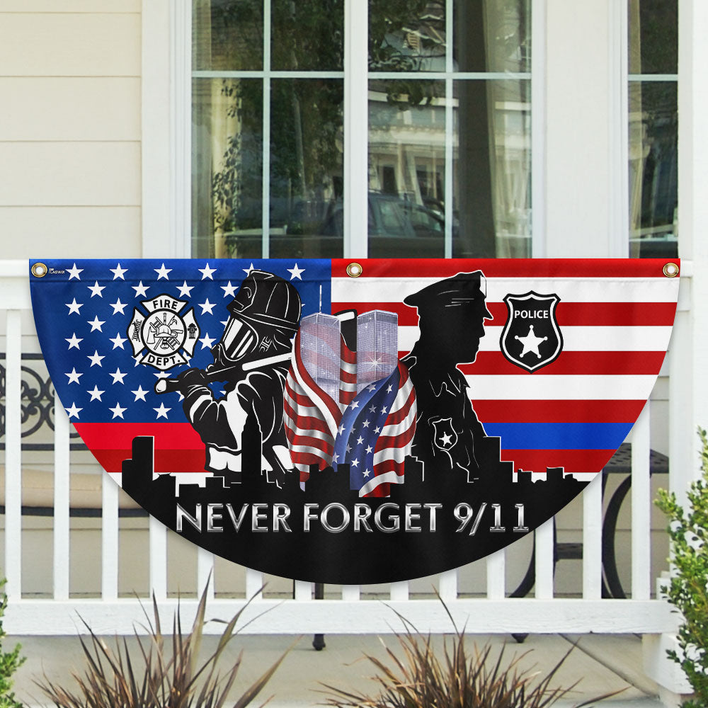 911 Patriot Day Flag Never Forget September 11 2001 9 11 Non-Pleated Fan Flag