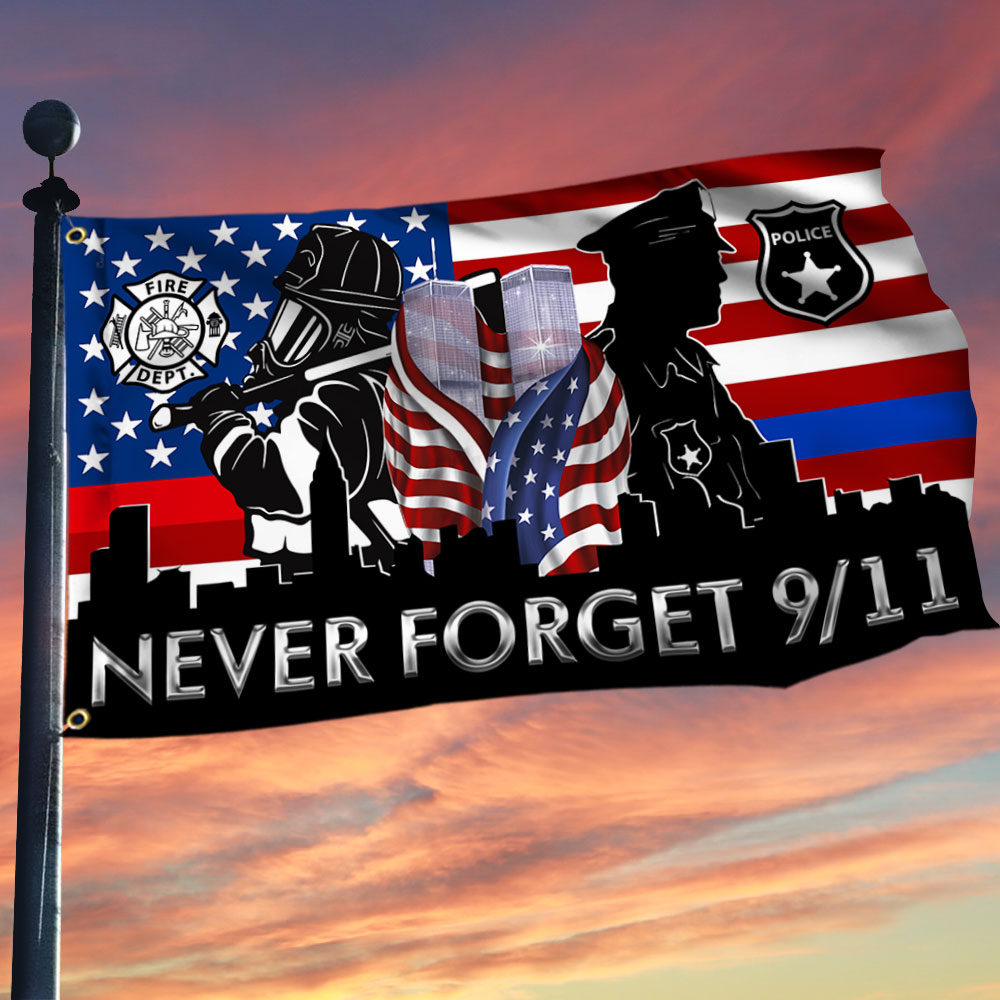 911 Patriot Day Grommet Flag September 11 Attacks Never Forget 9 11