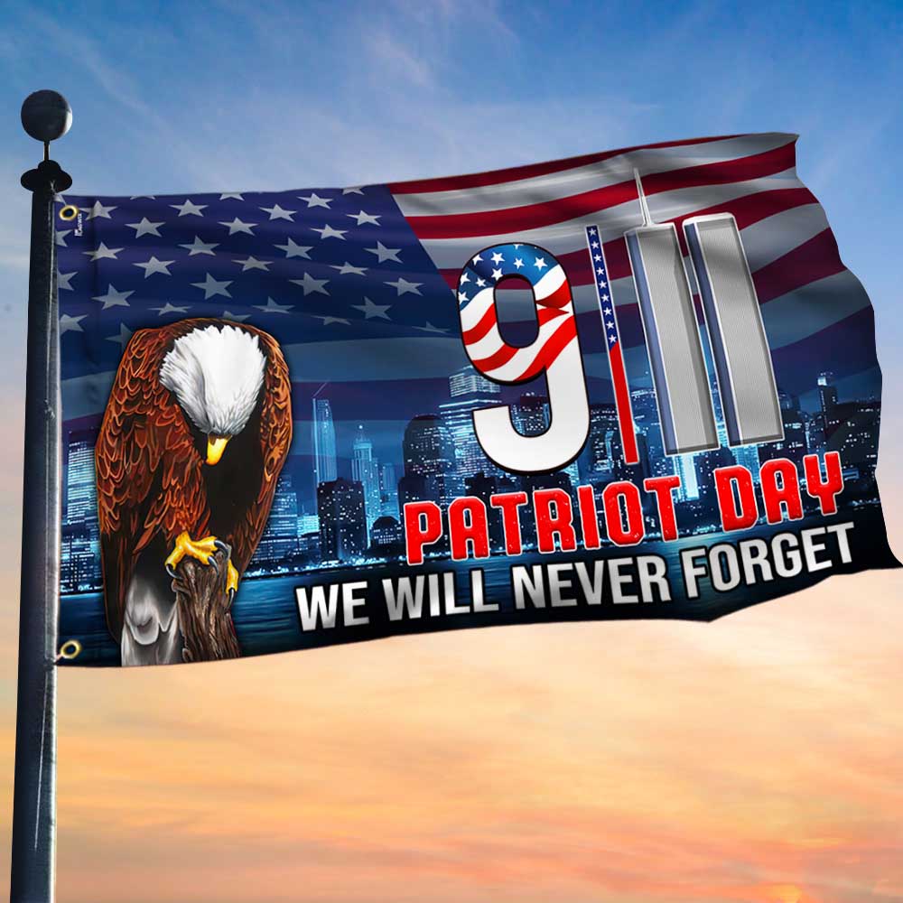 911 Patriot Day Never Forget Grommet Flag